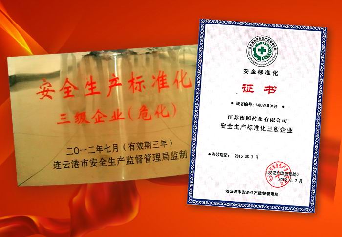 公司獲得“?；菲髽I(yè)安全標(biāo)準(zhǔn)化”證書(shū)