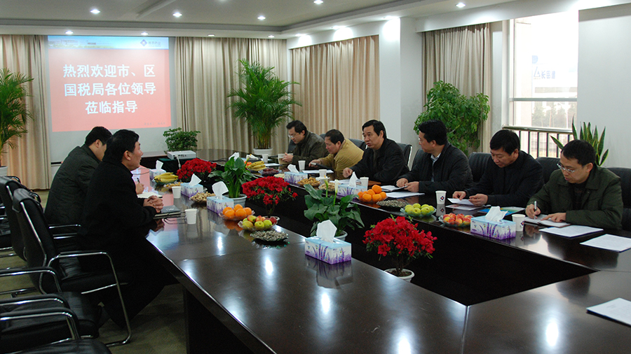市國(guó)稅局局長(zhǎng)陳修根冒雨前來(lái)公司視察